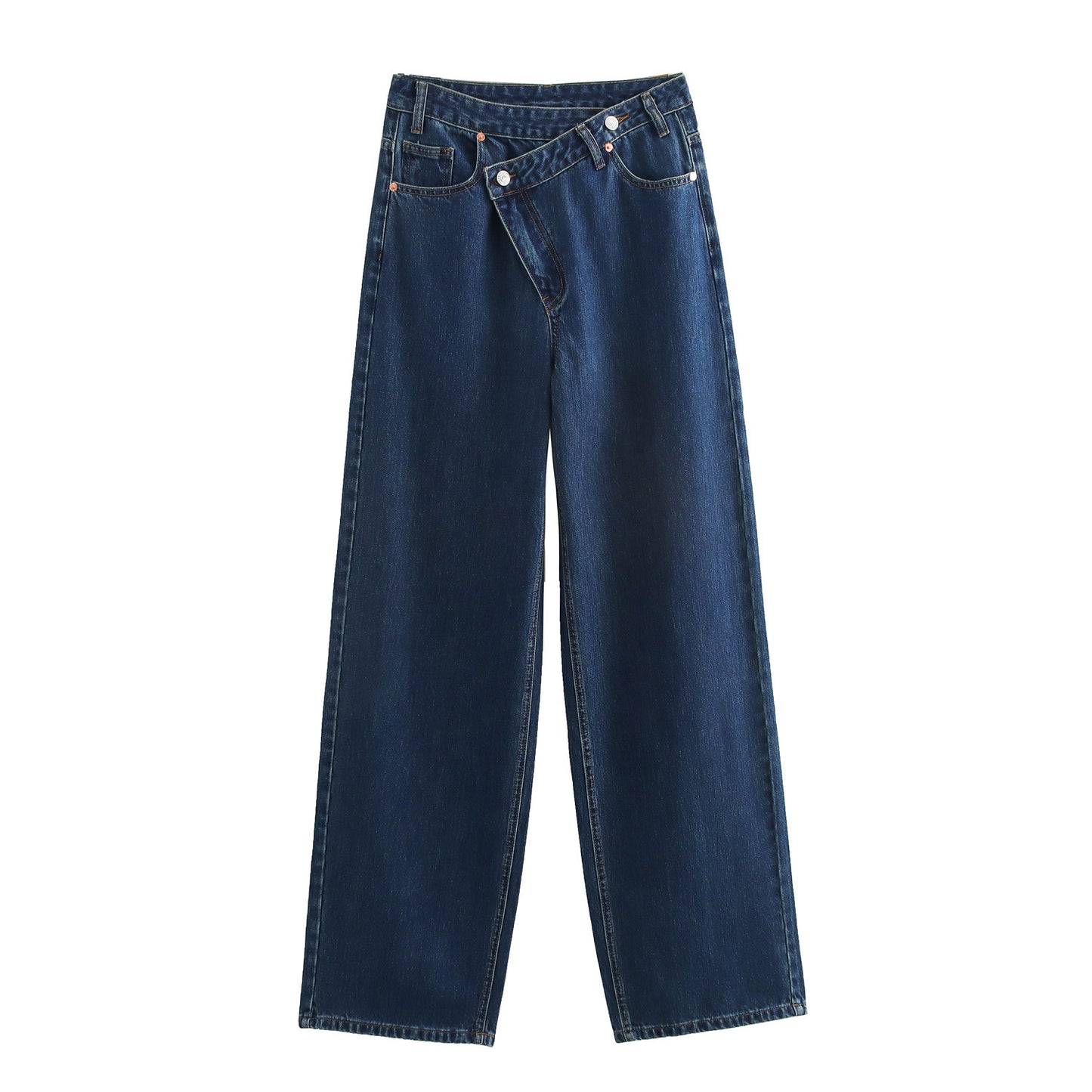 Retro High Waist Design Straight Wide Leg Pants