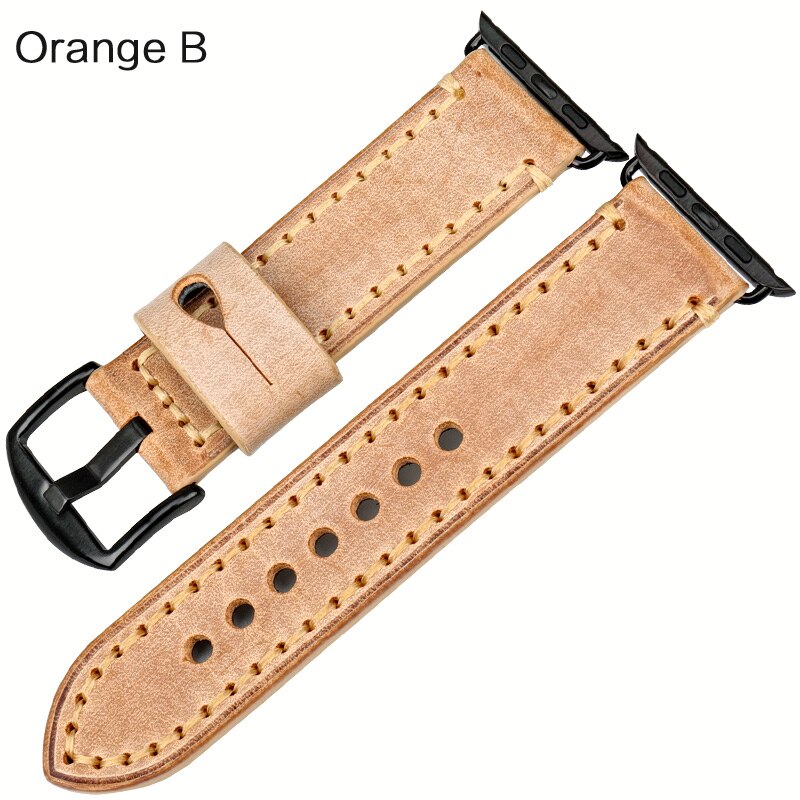 Watch strap with leather