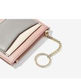 Multi card zipper card case key chain small wallet