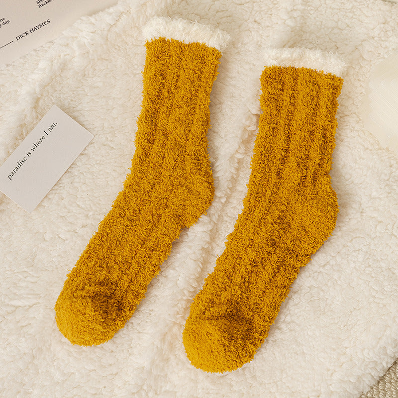 Coral Socks For Children In Autumn And Winter