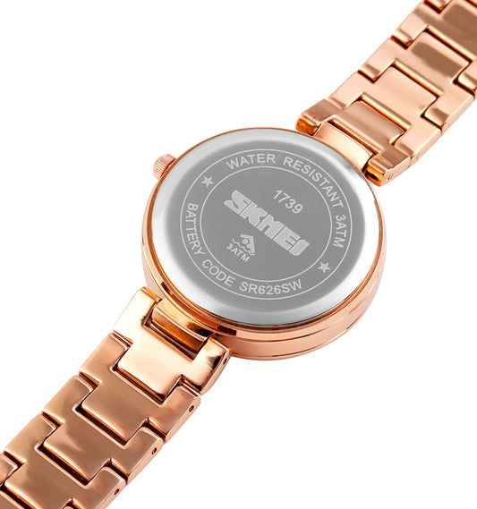 Gypsophila Diamond Shiny Rose Gold Quartz Watch