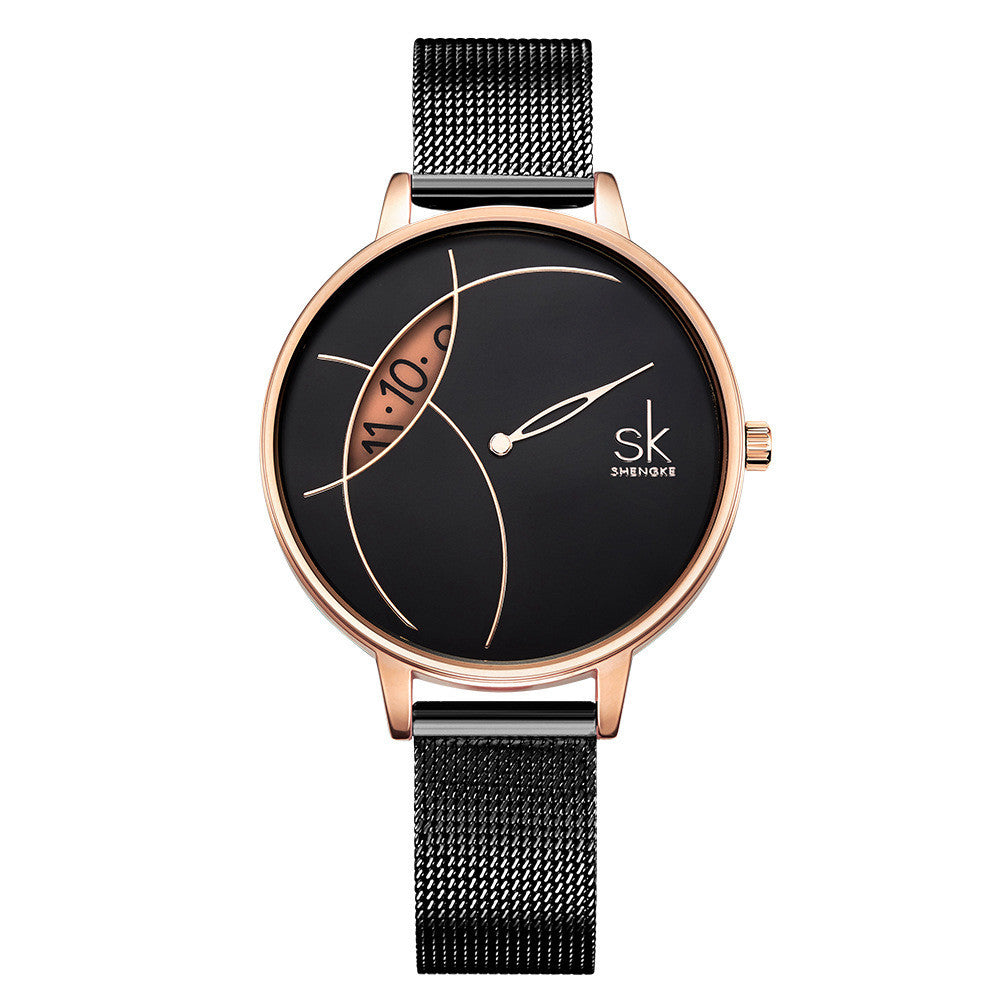 Mesh belt ladies watch simple ladies