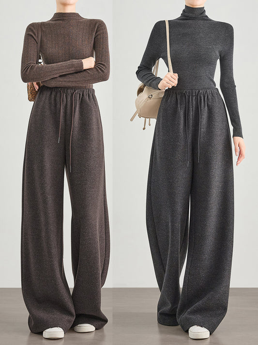 Womens Wool-Blend Patterned Tweed Casual Sweatpants