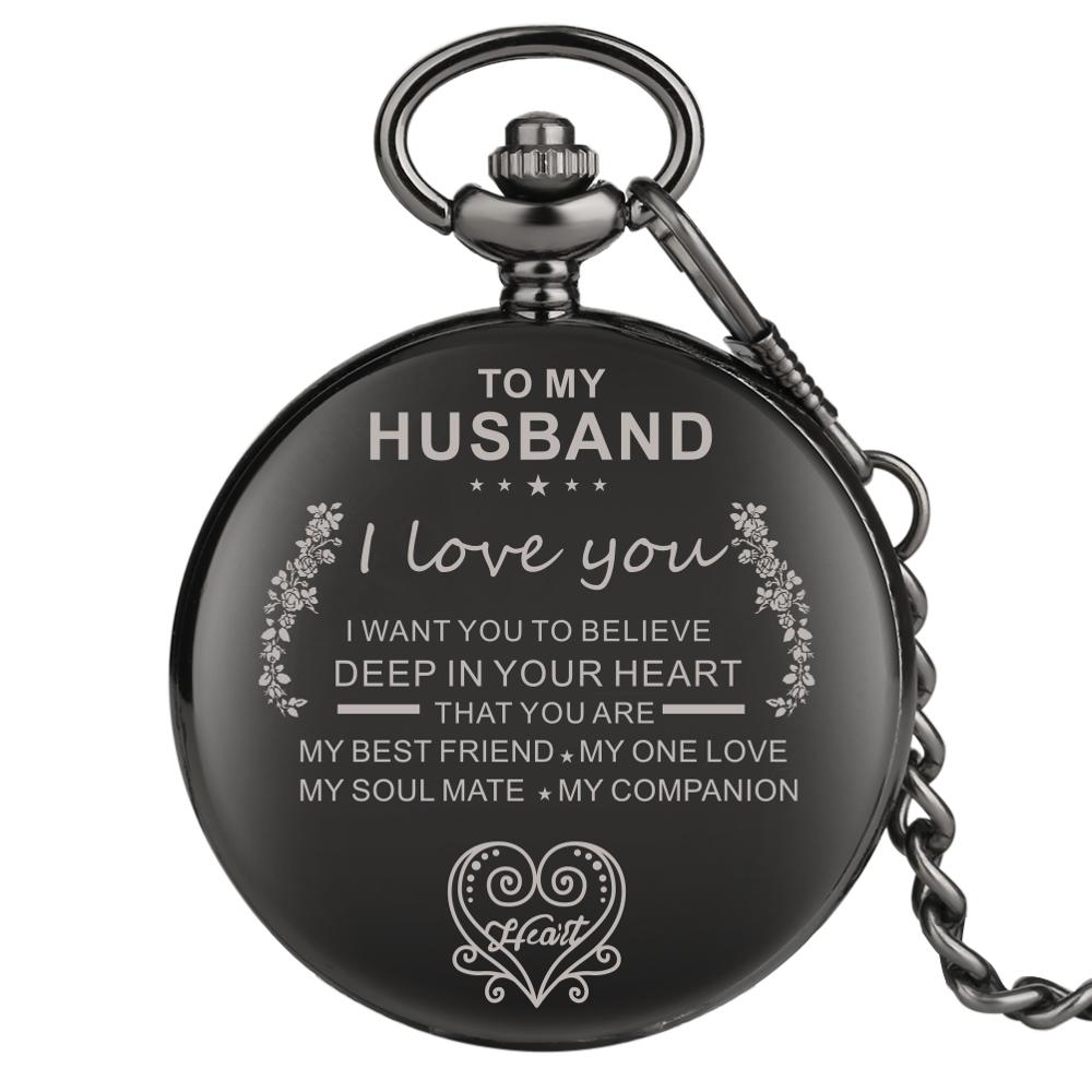 Fashion TO MY Husband Quartz Pocket Watch