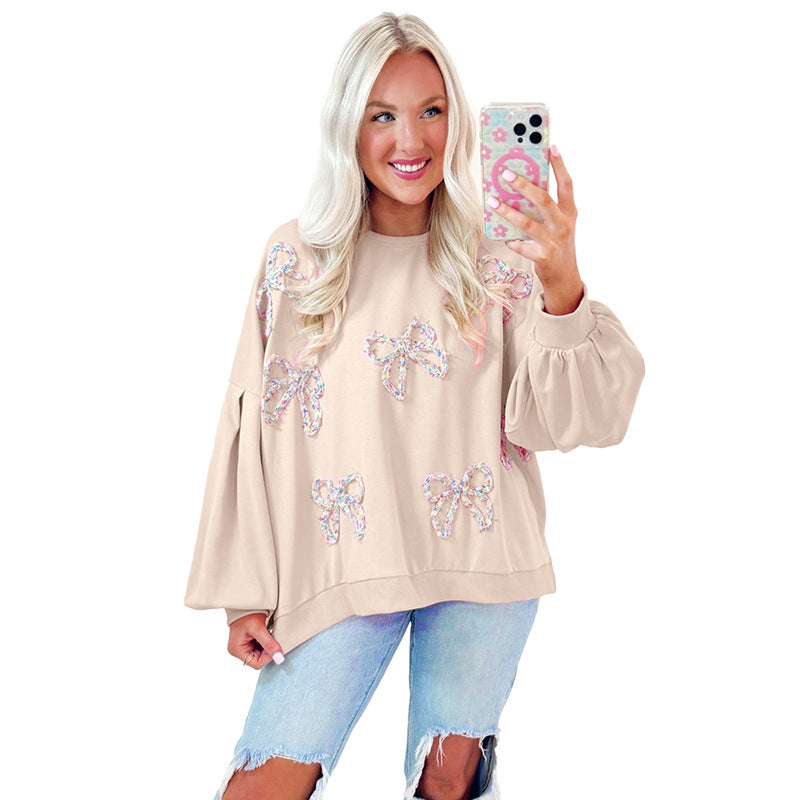 Vinter Ny Løs All-match Crew Neck Pullover Sweatshirt til kvinder