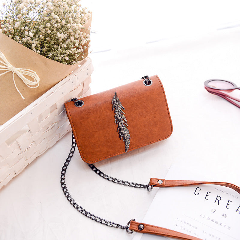 Korean Leaf Decoration Small Square Bag