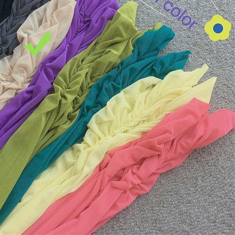 Womens Solid-Color High-Neck Thin All-Match T-Shirt