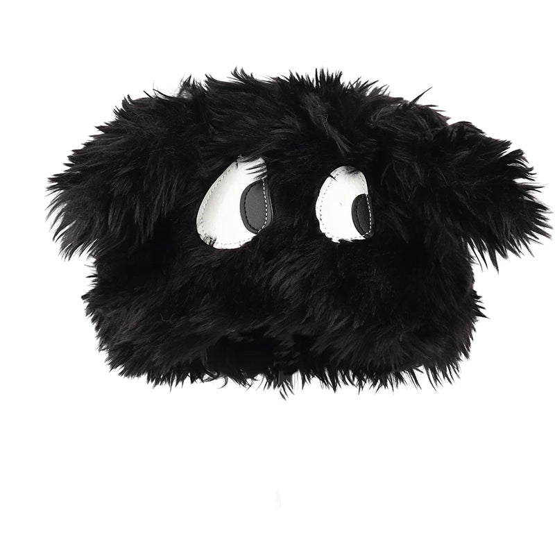 Funny Cartoon Big Eye Long Hair Puppy Plush Sleeve Cap