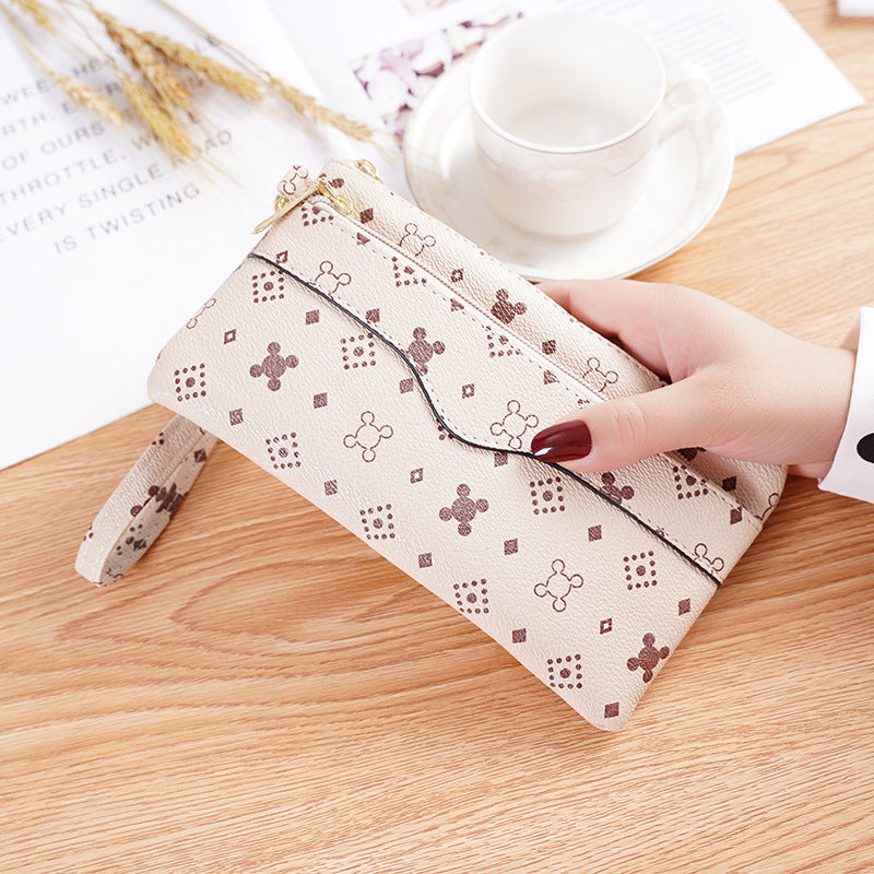 Fashion Printed Female Bag Clutch Bag Leather Mobile Phone Bag Women