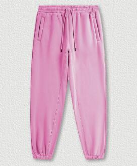 Plus Fleece Clean Color Pinched Foot Drawstring Sweatpants