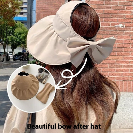 Bow Air Top Bucket Hat Vinyl Sun Protective Sunshade