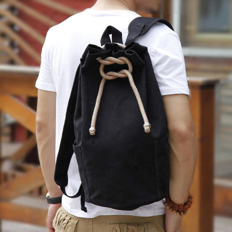 The factory provides Korean men's shoulder and shoulder canvas bucket, sports bag, student bag, travel leisure basketball bag