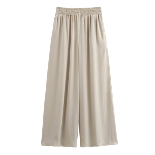 Women's Comfortable All-match Casual Stretch Waist Wide Leg Pants