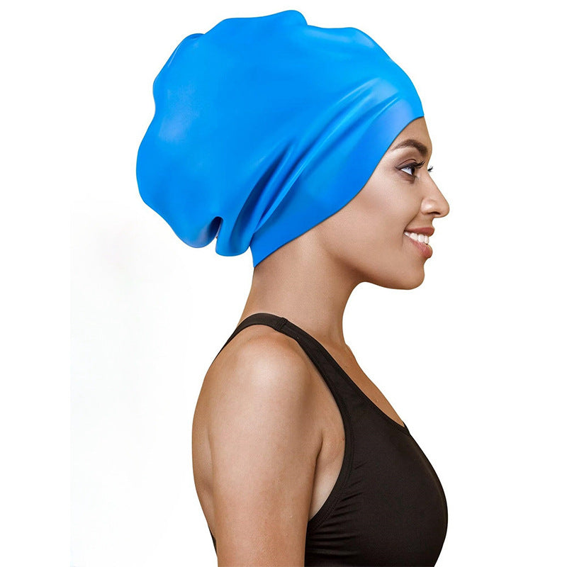 Waterproof Not Squeezing Head Extra Large Silicone Ear-protecting Swimming Cap