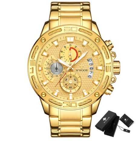 Men's steel band quartz watch