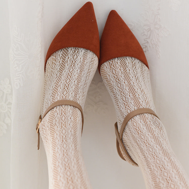 Retro hollow flower lace pantyhose