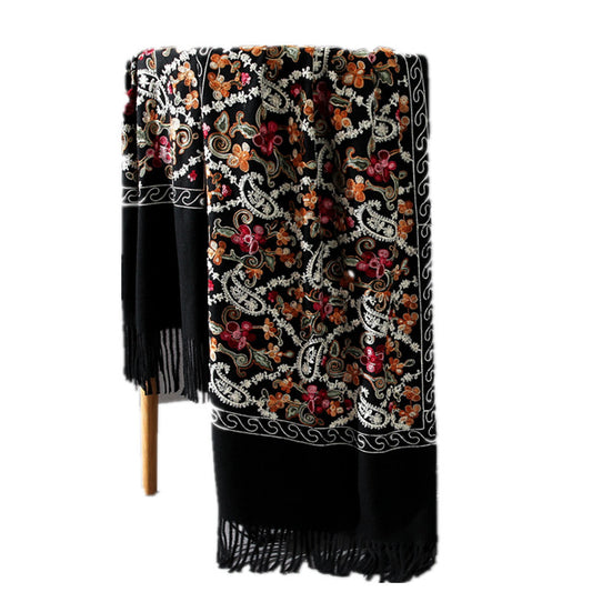 Nepal Cashmere Broderi Cashew Etnisk Stil Tørklæde Kvinde Yunnan Lijiang Tibet Sjal