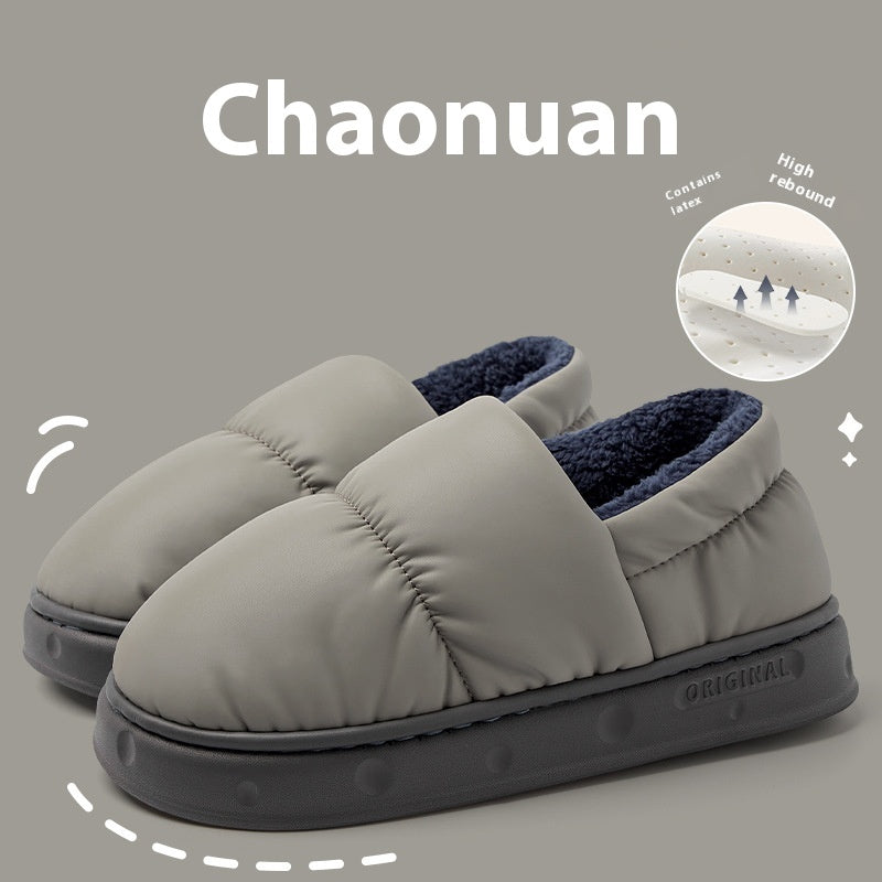 Ankle Wrap Winter Waterproof Thick Bottom Indoor Home Non-slip Plush Warm Cotton Slippers