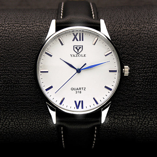 Waterproof business soft belt quartz watch