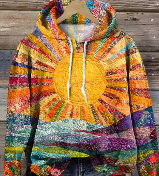 Dame sweatshirt med digitalt print og løs pasform