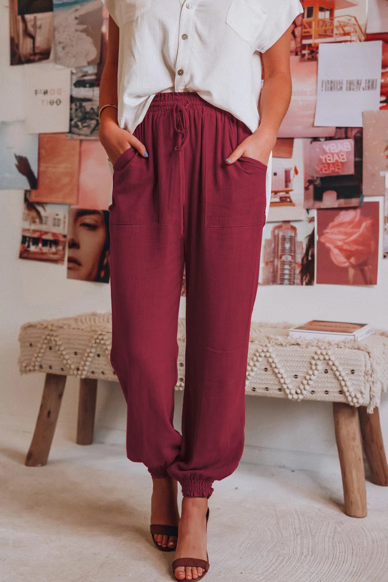 Women's Solid Color Casual Pants