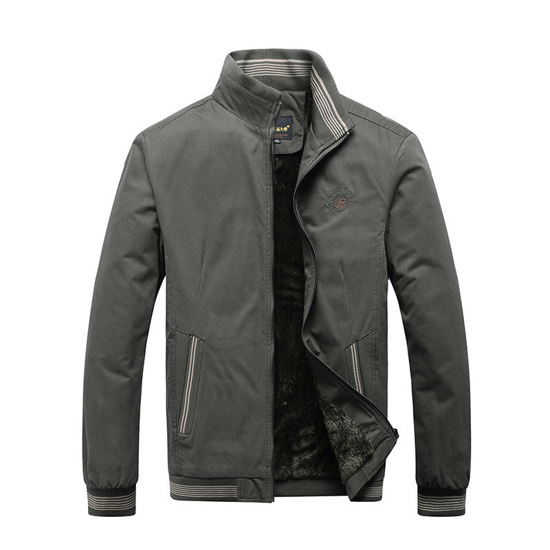Men's hoodless cotton jacket