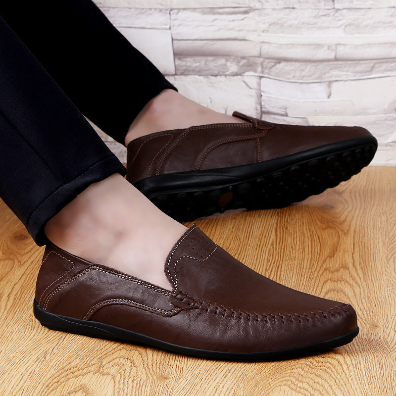 Large Size Leather Shoes Casual Men's Peas Shoes
