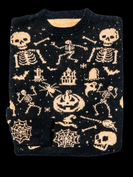 Women's Simple Loose Digital Printed Round Neck Sweater
