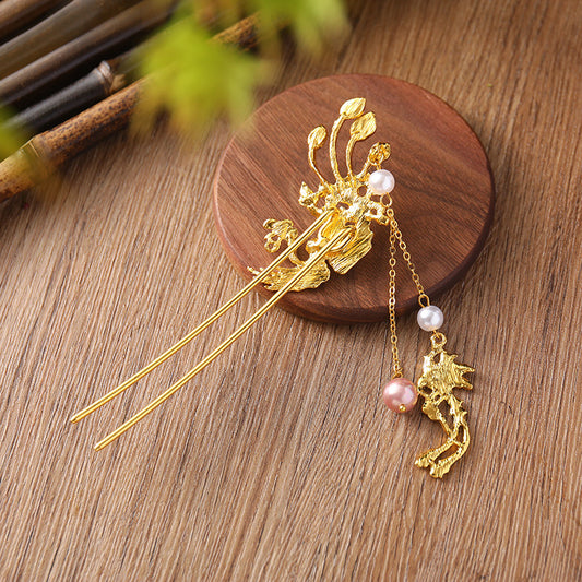 Phoenix U-shaped Hairpin Ancient Bun Hair Ornament Hanfu