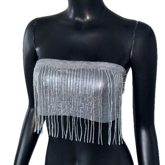 Camisole Tassel Top Metal Tube Top