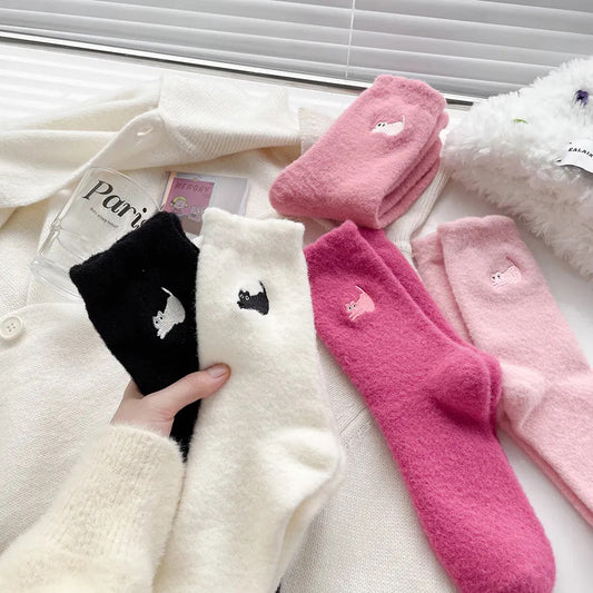 Women's Thick Thickened Plus Velvet Warm Mid-calf Length Socks