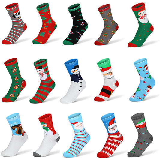 Christmas Tube Women's Snowflake Christmas Tree Cotton Socks