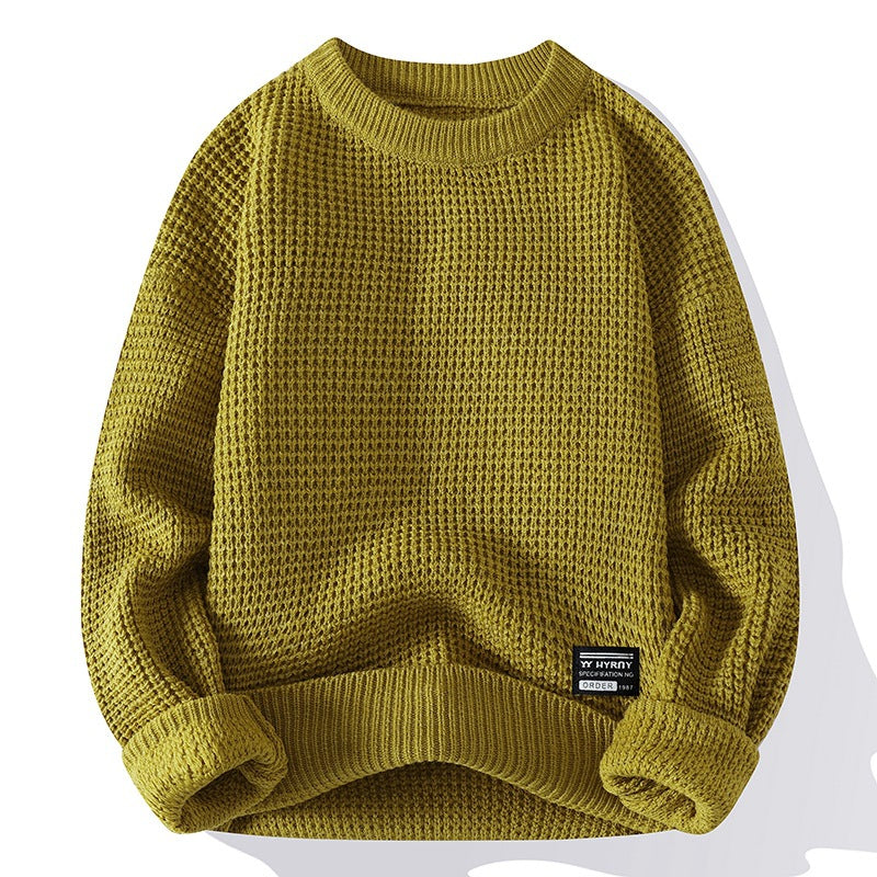 New Round Neck Thick Needle Men's Sweater Vintage Quality