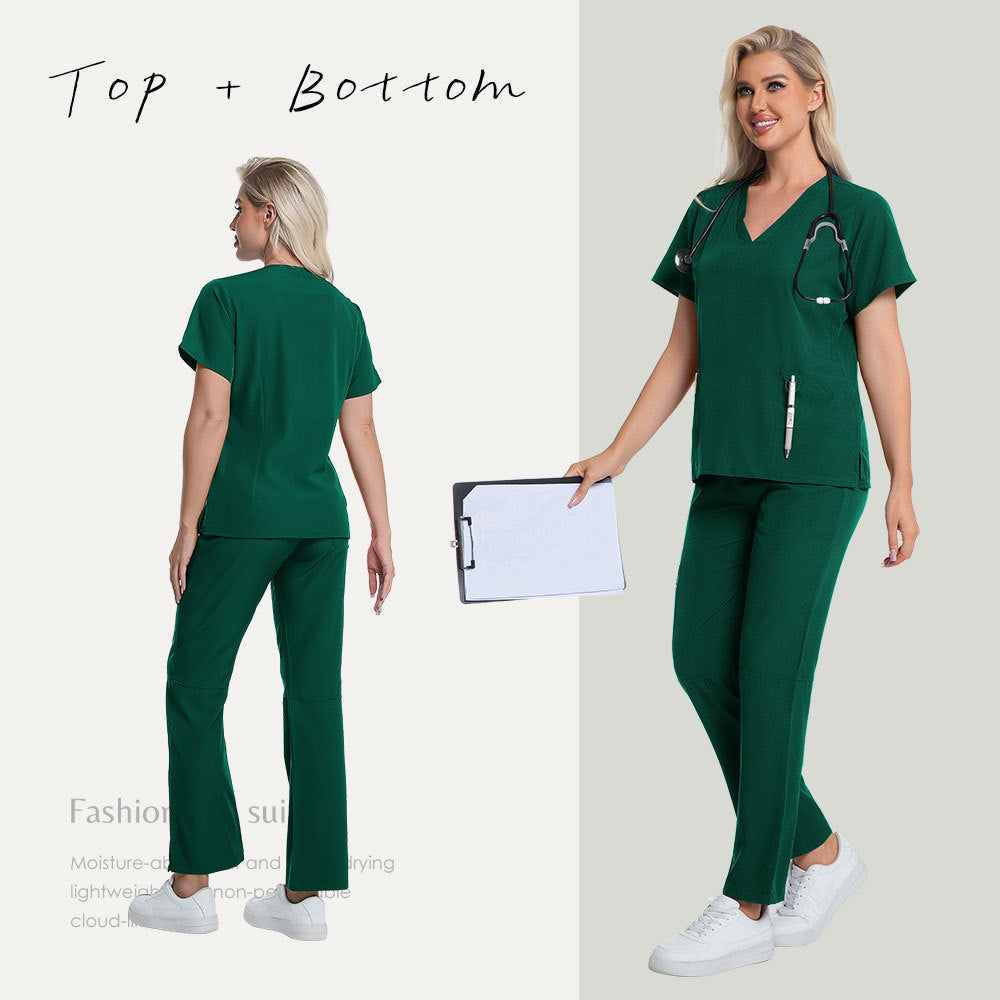 Operating Room Nurses Scrub Uniforms Female Doctors Short Sleeves