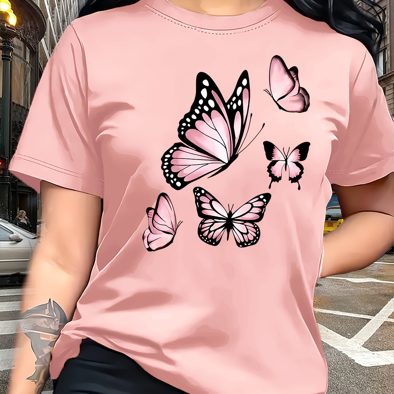 Womens Casual Short-sleeve Crew Neck In Vibrant Colors