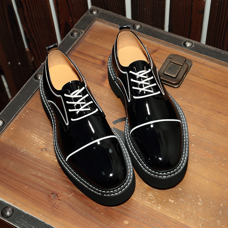 Trendy Thick Oled Inner Heightening Soft Soled Stylist Men's Shoes
