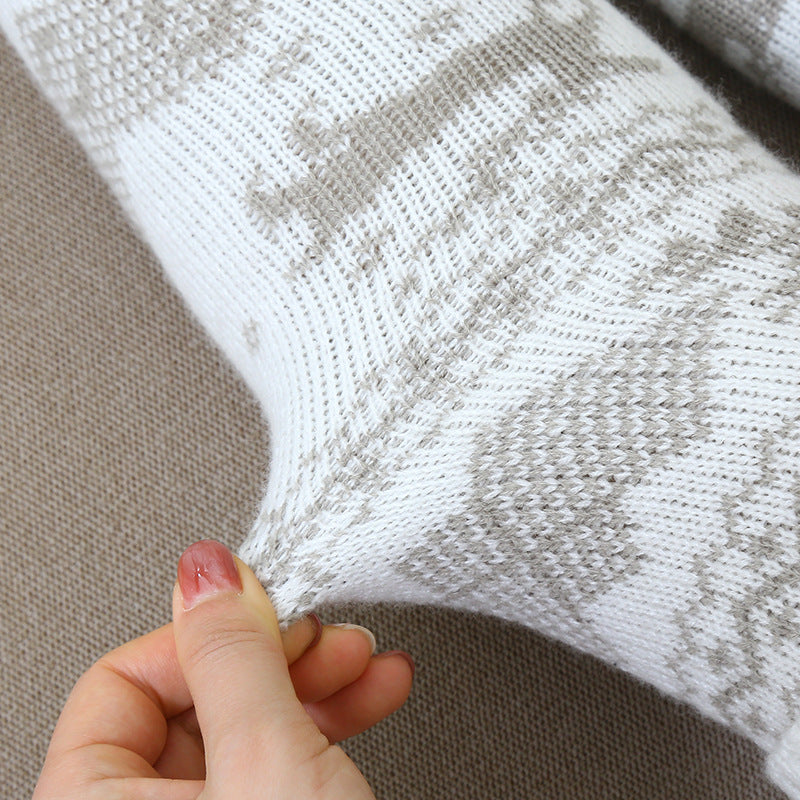 Elk Jacquard Christmas Socks