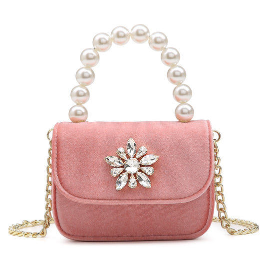 Women's Velvet Small Square Chain Shoulder Messenger Bag