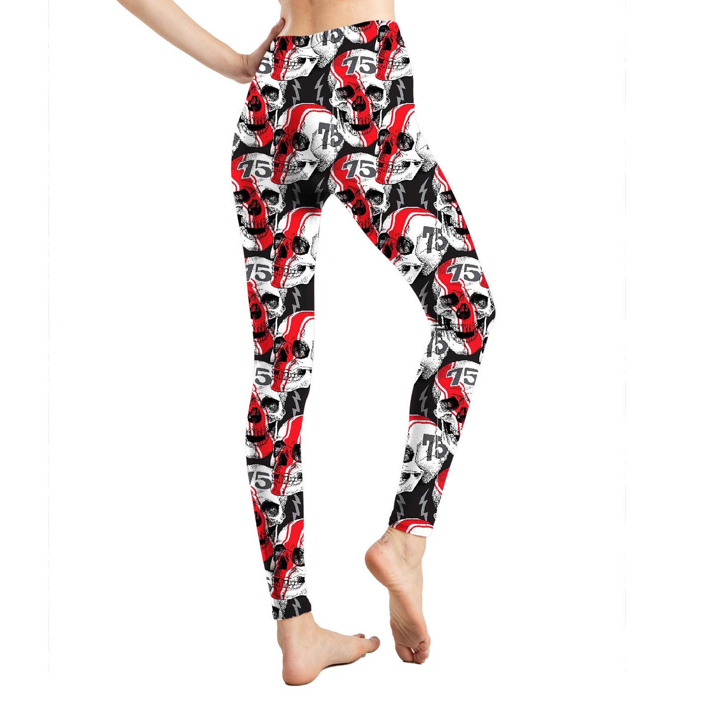 European And American Cartoon Abstract Graffiti Print Leggings Women