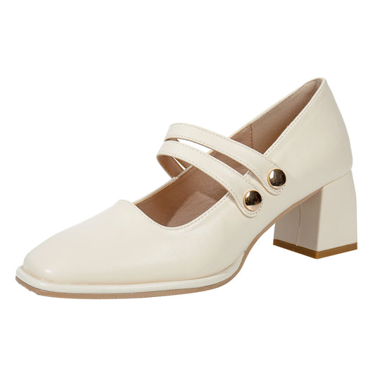 New Gentle High Thick Heel Retro Women's Shoes