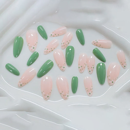 New Simple Cute White Little Flower Long Green Section