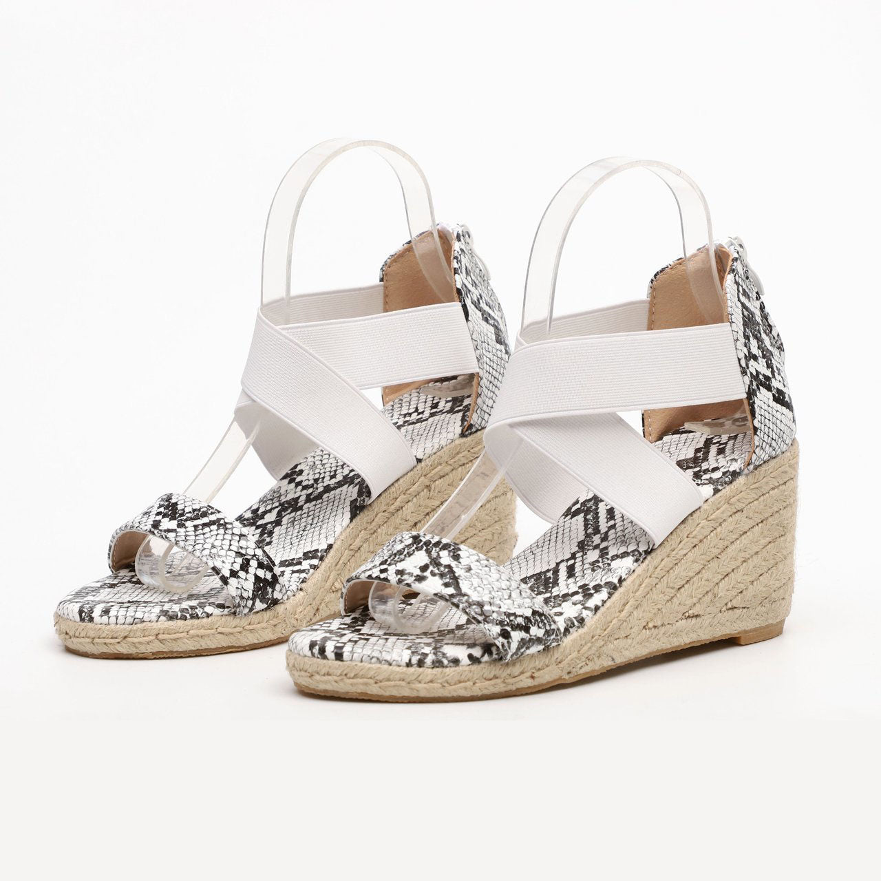 Trendy Slope Heel Elastic Roman Sandals