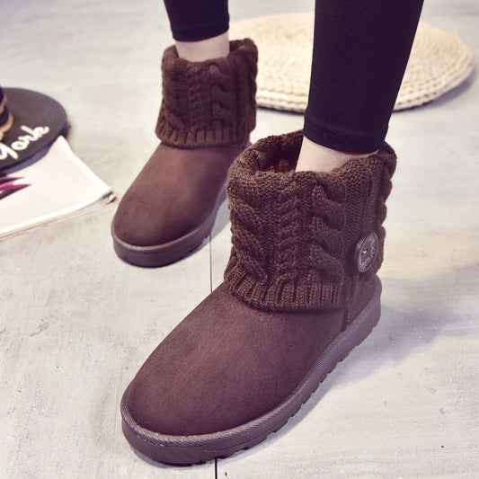 Women's With Medium Cotton Shoes And Short Boots
