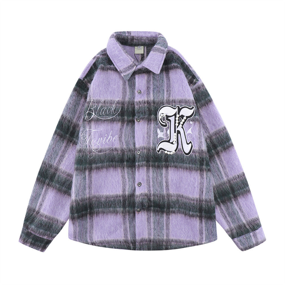American Men's Embroidered Beaded Shirt Jacket