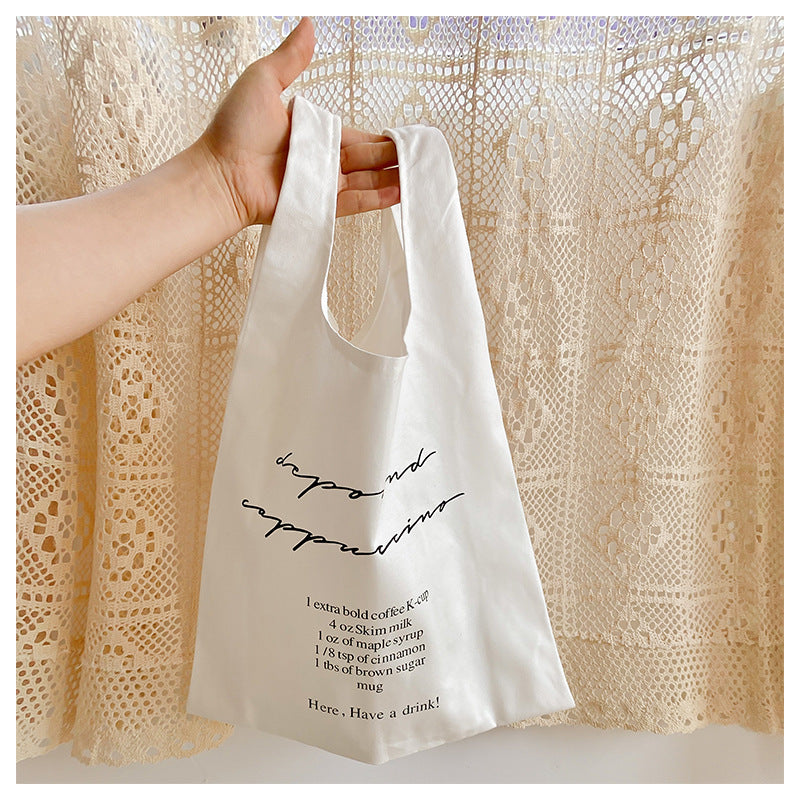 Hand carry letter vest bag canvas cotton linen bag
