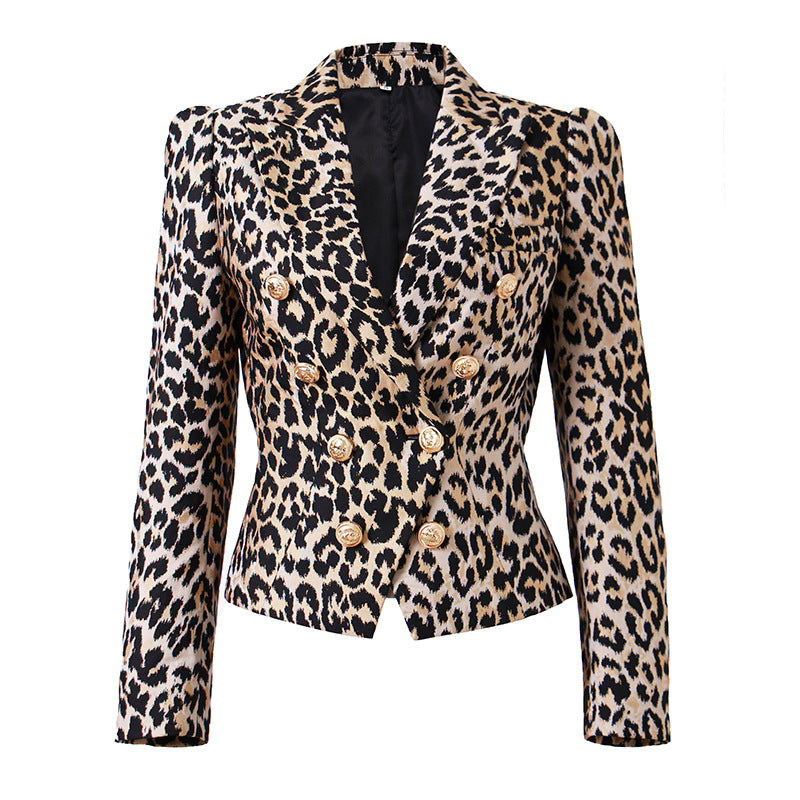 Retro Style Fashionable Fashion Leopard Print Coat Short