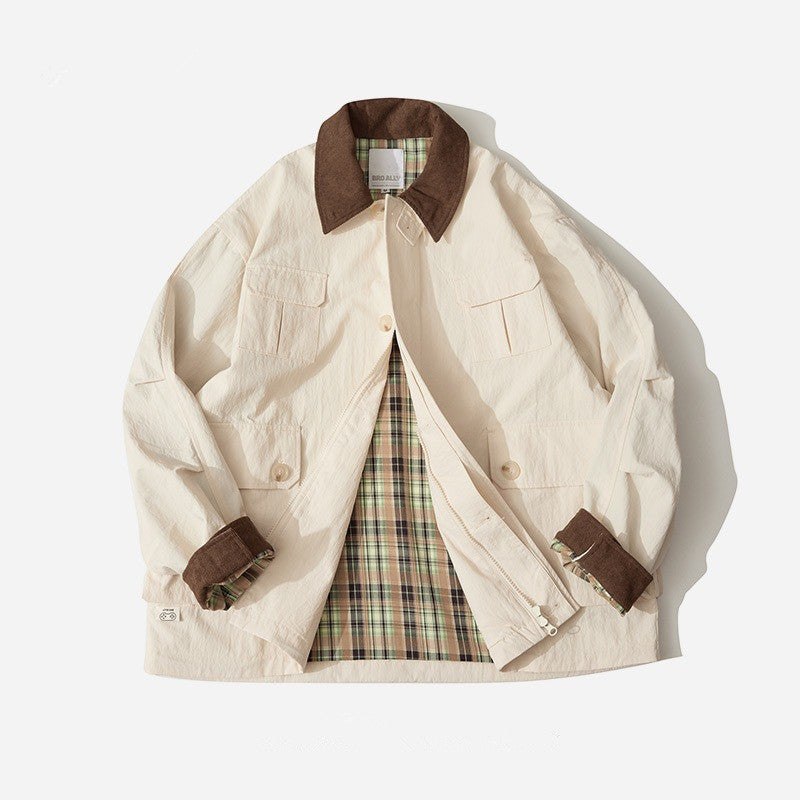 Men's And Women's Contrast Color Casual Jacket