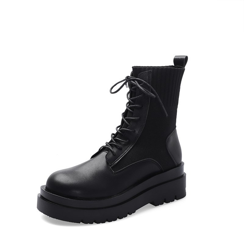 Martin boots women's thick heel lace retro motorcycle short boots