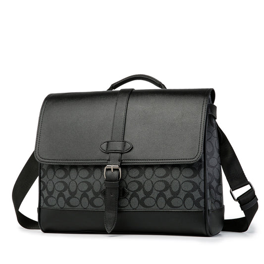 Teslanqi New Men's Messenger Bag Men's One-shoulder Hand Backpack Casual Plaid Large Bag