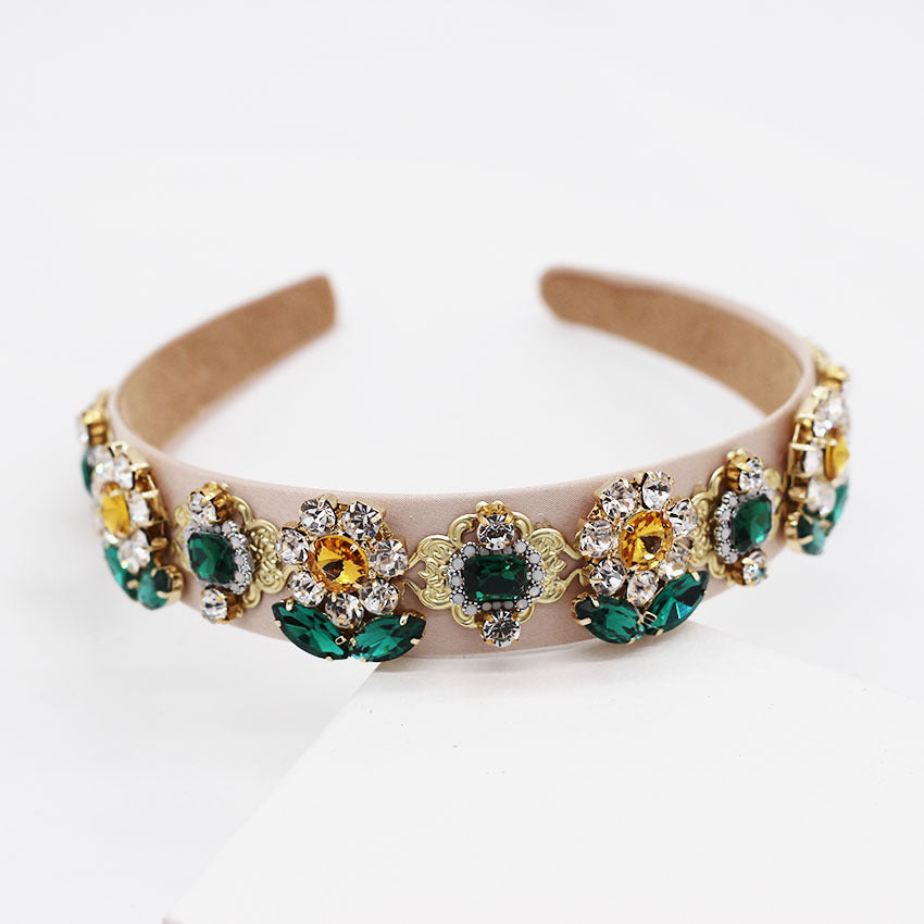 Rhinestone, gemstone and pearl headband